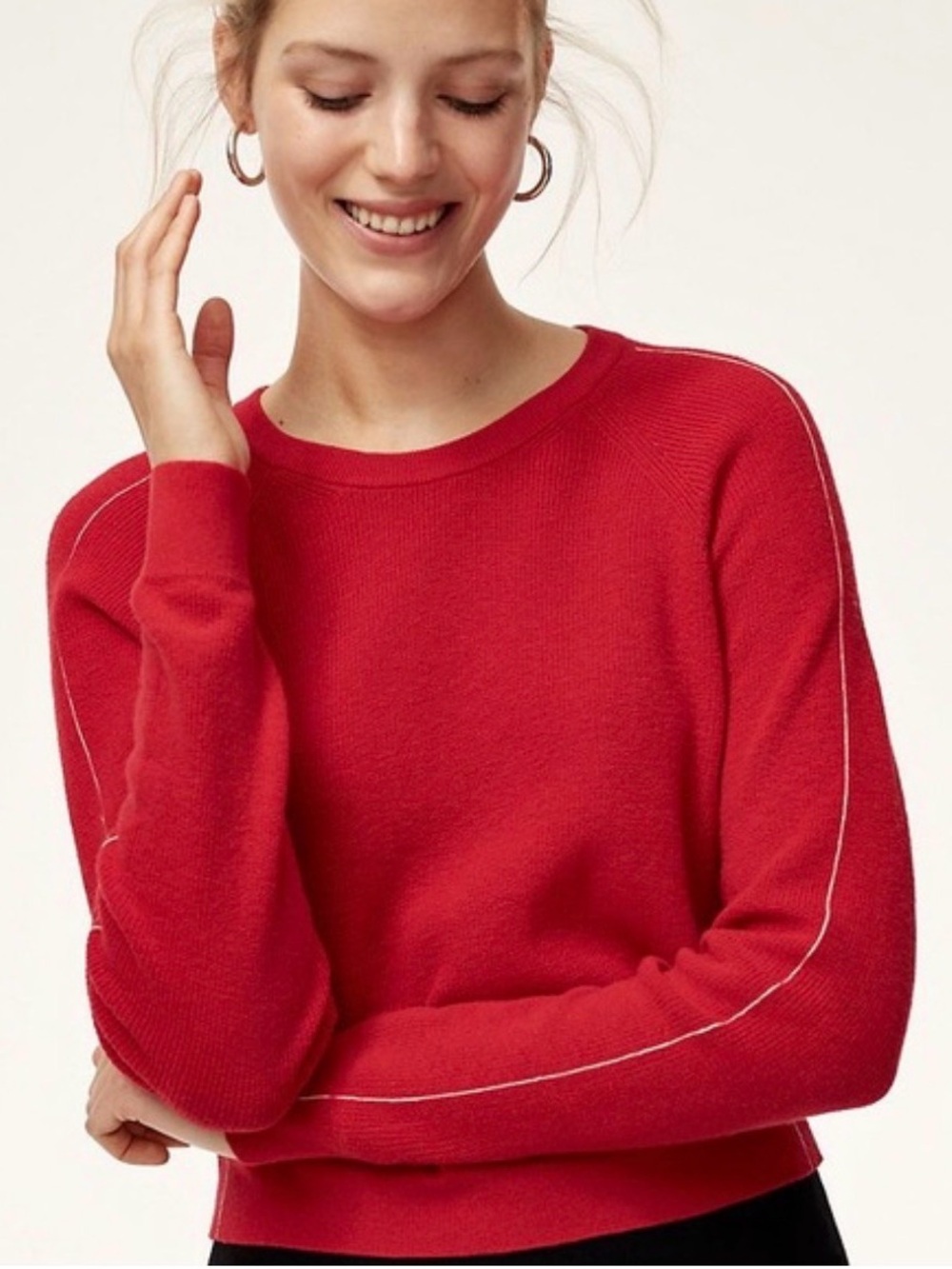 Babaton Red Cropped Crewneck Sweater